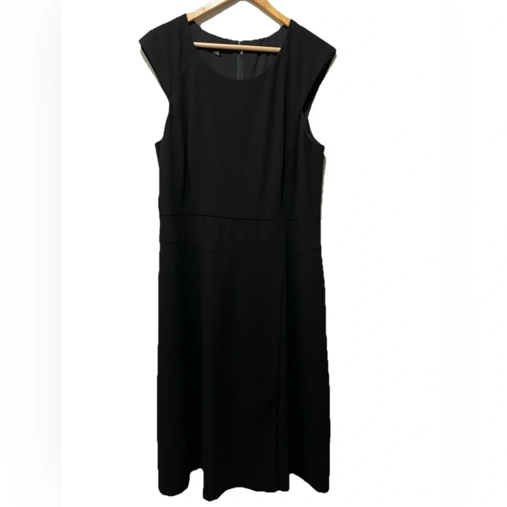 Talbots Black Career Sheath Dress Women 18 Classic Workwear Below Knee - Picture 2 of 8
